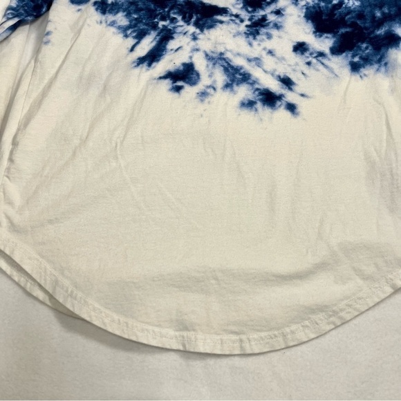 HOLLISTER Dark Blue/White Tie Dye Long Sleeve Curved Hem Tee 100% Cotton Size XS - Picture 9 of 12